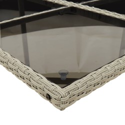 Ensemble à manger de jardin et coussins 7 pcs gris clair rotin 