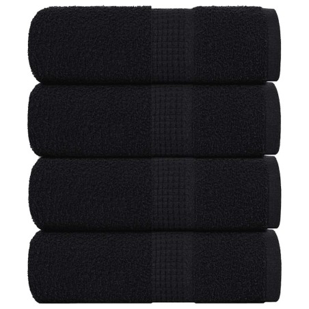 Serviettes de visage 4 pcs noir 30x30 cm 360 g/m² 100% coton 