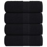 Serviettes de visage 4 pcs noir 30x30 cm 360 g/m² 100% coton 