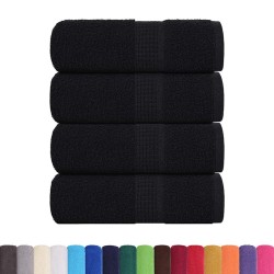Serviettes de visage 4 pcs noir 30x30 cm 360 g/m² 100% coton 