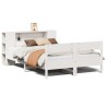 Lit bibliothèque sans matelas blanc 120x190 cm bois pin massif 