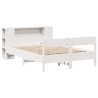 Lit bibliothèque sans matelas blanc 120x190 cm bois pin massif 