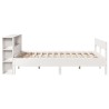 Lit bibliothèque sans matelas blanc 120x190 cm bois pin massif 