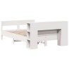 Lit bibliothèque sans matelas blanc 120x190 cm bois pin massif 