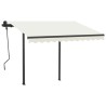 Auvent manuel rétractable avec poteaux 3x2,5 m Crème 