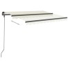 Auvent manuel rétractable avec poteaux 3x2,5 m Crème 