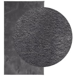 Tapis HUARTE à poils courts doux et lavable anthracite 60x110cm 