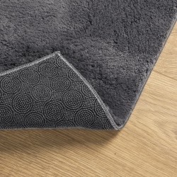 Tapis HUARTE à poils courts doux et lavable anthracite 60x110cm 