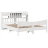 Cadre de lit sans matelas blanc 200x200 cm bois massif de pin 