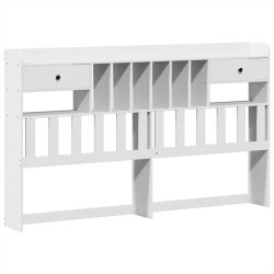 Cadre de lit sans matelas blanc 200x200 cm bois massif de pin 