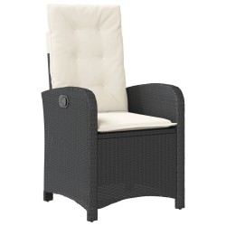 Ensemble à manger de jardin 4 pcs avec coussins noir 