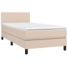 Sommier à lattes de lit avec matelas et LED Cappuccino 90x200cm 