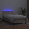 Sommier à lattes de lit avec matelas et LED Cappuccino 90x200cm 