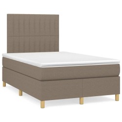 Sommier à lattes de lit avec matelas taupe 120x190 cm tissu 