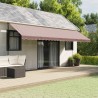 Tissu de remplacement de cantonnière d’auvent rayure marron 6 m 