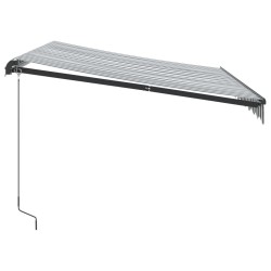 Auvent manuel rétractable anthracite et blanc 300x250 cm 