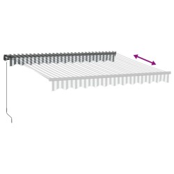 Auvent manuel rétractable anthracite et blanc 300x250 cm 