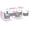 Salon de jardin avec coussins 7 pcs marron résine tressée 