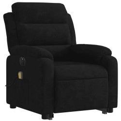 Fauteuil inclinable de massage électrique noir velours 