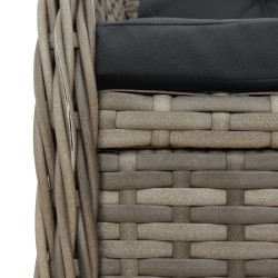 Ensemble à manger de jardin 3 pcs coussins gris résine tressée 