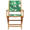 Ensemble à manger de jardin 5 pcs motif de feuilles tissu bois 