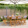 Chaises de jardin pliantes lot de 8 tissu et bois massif 