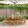 Chaises de jardin pliantes lot de 8 vert tissu et bois massif 