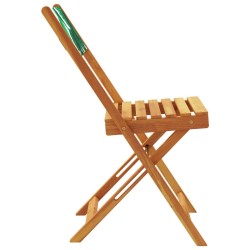 Chaises de jardin pliantes lot de 8 vert tissu et bois massif 