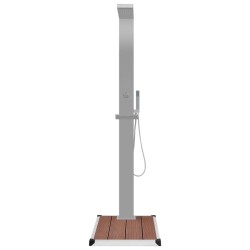 Douche d'extérieur avec receveur de douche WPC Acier inoxydable 
