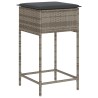 Ensemble de bar de jardin 5 pcs avec coussins gris poly rotin 