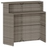 Ensemble de bar de jardin 5 pcs avec coussins gris poly rotin 