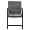 Chaises à manger cantilever lot de 2 gris cuir véritable 
