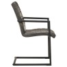 Chaises à manger cantilever lot de 2 gris cuir véritable 