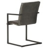 Chaises à manger cantilever lot de 2 gris cuir véritable 