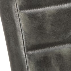 Chaises à manger cantilever lot de 2 gris cuir véritable 