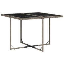 Ensemble à manger de jardin 9 pcs coussins gris résine tressée 