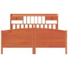 Lit bibliothèque sans matelas cire marron 180x200 cm pin massif 