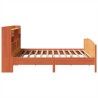 Lit bibliothèque sans matelas cire marron 180x200 cm pin massif 