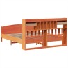 Lit bibliothèque sans matelas cire marron 180x200 cm pin massif 
