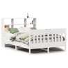 Cadre de lit sans matelas blanc 135x190 cm bois de pin massif 