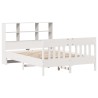 Cadre de lit sans matelas blanc 135x190 cm bois de pin massif 