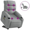 Fauteuil inclinable de massage électrique Gris clair Tissu 