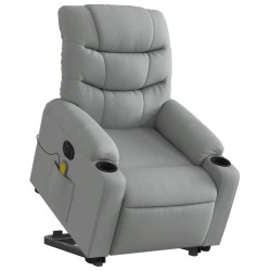 Fauteuil inclinable de massage électrique Gris clair Tissu 