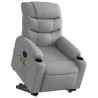Fauteuil inclinable de massage électrique Gris clair Tissu 