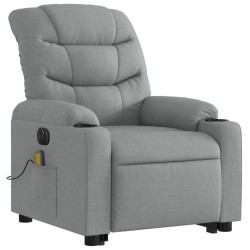 Fauteuil inclinable de massage électrique Gris clair Tissu 