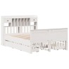 Lit bibliothèque sans matelas blanc 150x200 cm bois pin massif 