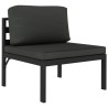 Salon de jardin 3 pcs avec coussins Aluminium Anthracite 