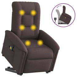 Fauteuil inclinable de massage Marron foncé Tissu 