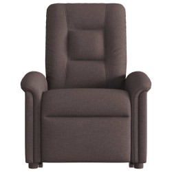 Fauteuil inclinable de massage Marron foncé Tissu 