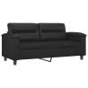 Ensemble de canapés 2 pcs avec coussins Noir Similicuir 